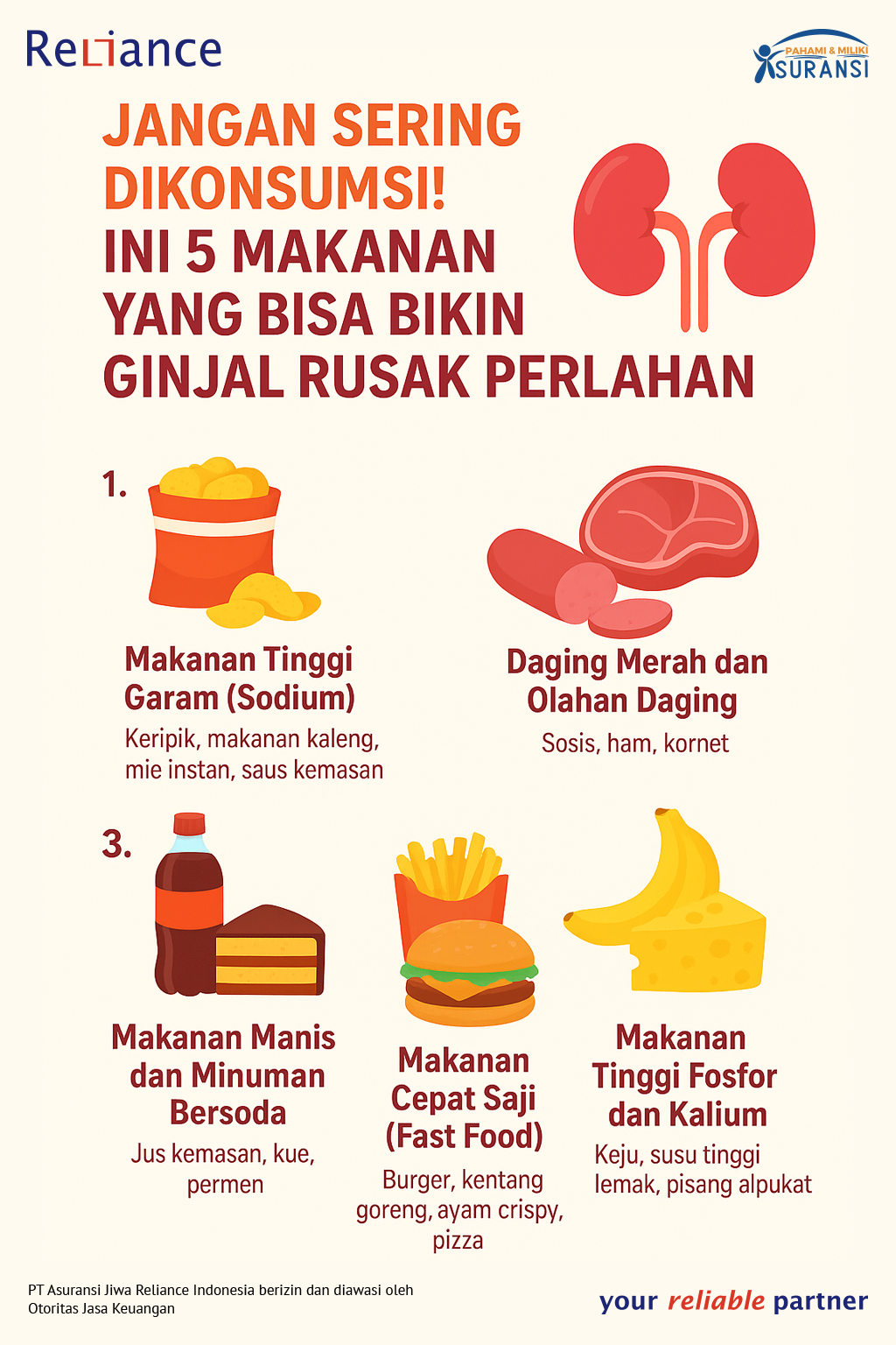 Jangan Sering Dikonsumsi! Ini 5 Makanan yang Bisa Bikin Ginjal Rusak Perlahan